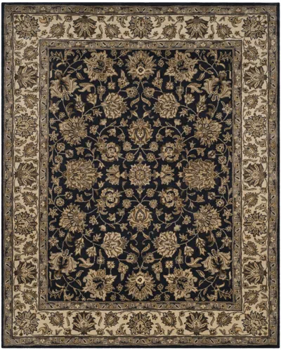 Safavieh Royalty Hand Made Area Rug, Navy / Ivory Traditional Style Non-shedding In Brown