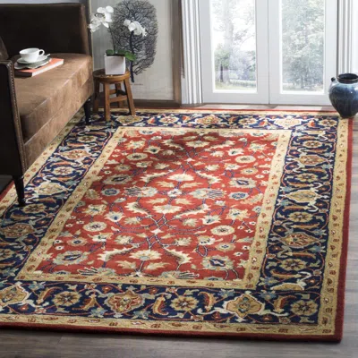Safavieh Royalty Hand Made Area Rug, Rust / Navy Traditional Style Non-shedding In Multi