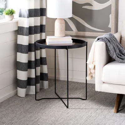 SAFAVIEH RUBY SMALL ROUND TRAY TOP ACCENT TABLE