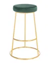 Safavieh Sabina Green Round Bar Stool