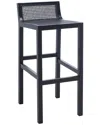 Safavieh Saito Low Back Cane Bar Stool In Black