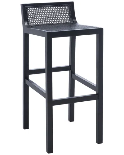 Safavieh Saito Low Back Cane Bar Stool In Black