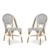 Safavieh Salcha Indoor-outdoor French Bistro Side Chair, Set Of Two In Black/white/light Brown