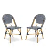 Safavieh Salcha Indoor-outdoor French Bistro Side Chair, Set Of Two In Navy/white/light Brown