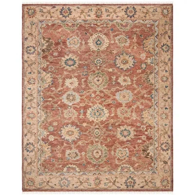 Safavieh Samarkand Hand Knotted Wool Oriental Rug In Red;beige