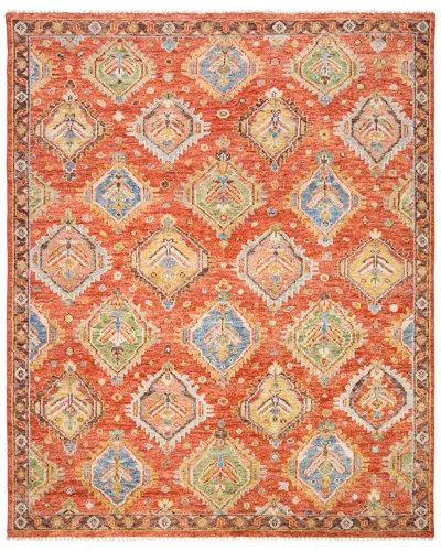 Safavieh Samarkand Hand Knotted Wool Rug In Rust