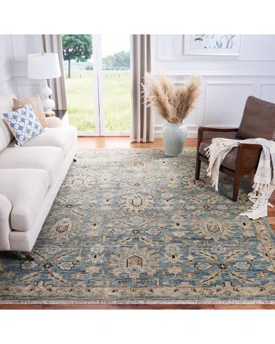Safavieh Samarkand Hand Knotted Wool-blend Rug In Green