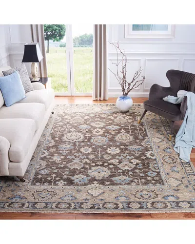 Safavieh Samarkand Hand Knotted Wool-blend Rug In Brown