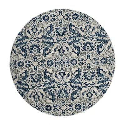Safavieh Samia Floral Round Rugs In Blue