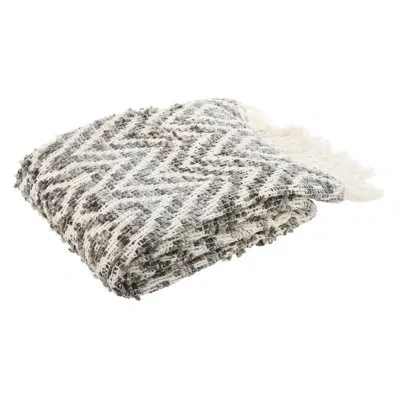 Safavieh Santi Fringe Cotton Blanket In Gray