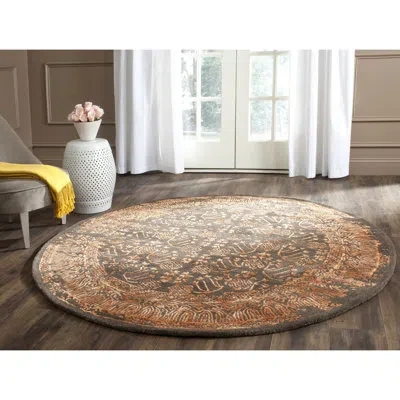Safavieh Sapphire Hand Tufted Wool And Viscose Southwestern Rug In Light Brown,rust
