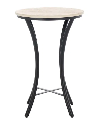 Safavieh Saxony Travertine Side Table In Black