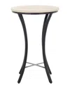 Safavieh Saxony Travertine Side Table In Black