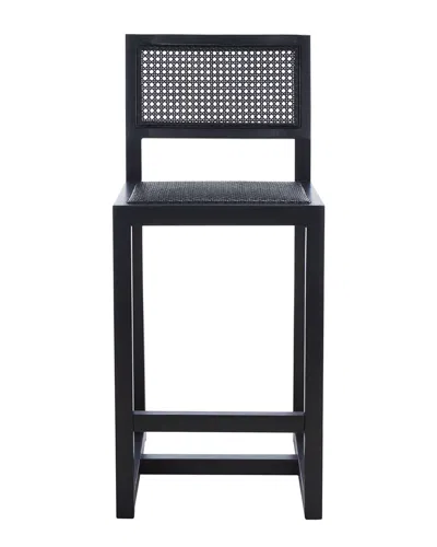Safavieh Seika Rattan Counter Stool In Black