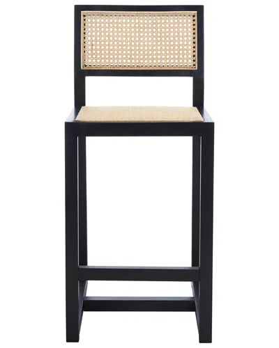 Safavieh Seika Rattan Counter Stool In Black