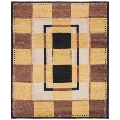 Safavieh Selaro Hand Tufted Wool Pile Geometric Rug In Brown;yellow