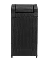 Safavieh Serapis Outdoor Trash Bin In Black