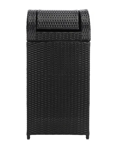 Safavieh Serapis Outdoor Trash Bin In Black