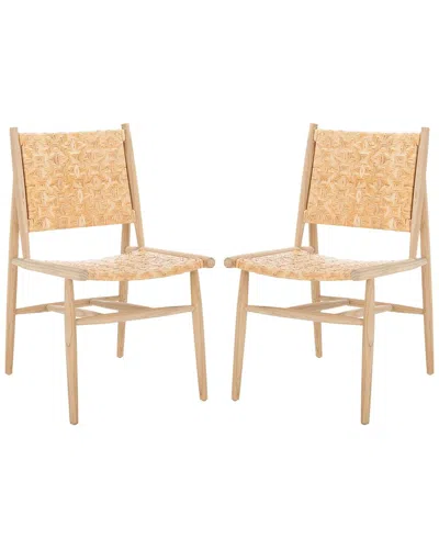 Safavieh Set Of 2 Adira Rattan Dining Chairs