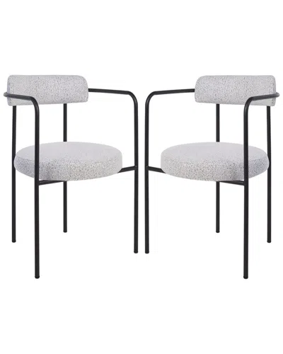 Safavieh Set Of 2 Andrean Dining Arm Chairs In Gray