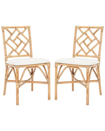 Safavieh Set Of 2 Bhumi Accent Chairs With Cushions In Neutral