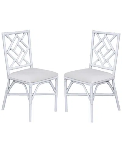 Safavieh Set Of 2 Bhumi Accent Chairs With Cushions In White
