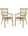 Safavieh Set Of 2 Bora Armchairs In Gold