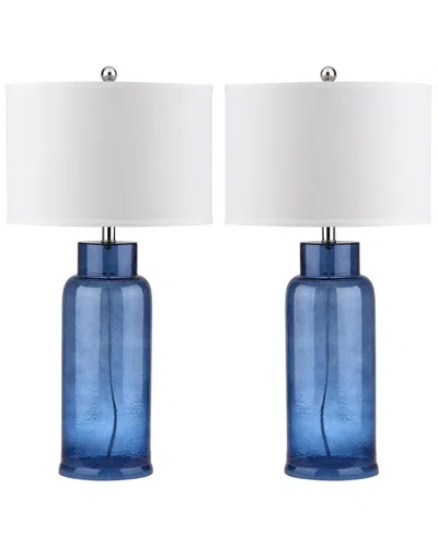 Safavieh Bottle Glass Lamp In Blue