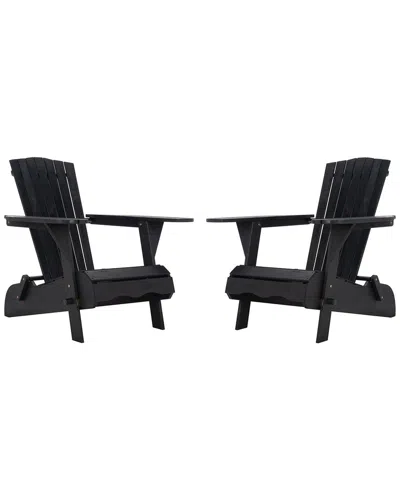 Safavieh Set Of 2 Breetel Adirondack Chairs In Black