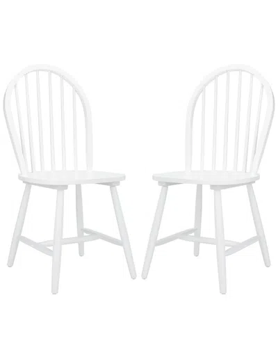 Safavieh Set Of 2 Camden Spindle Dining Chairs In White
