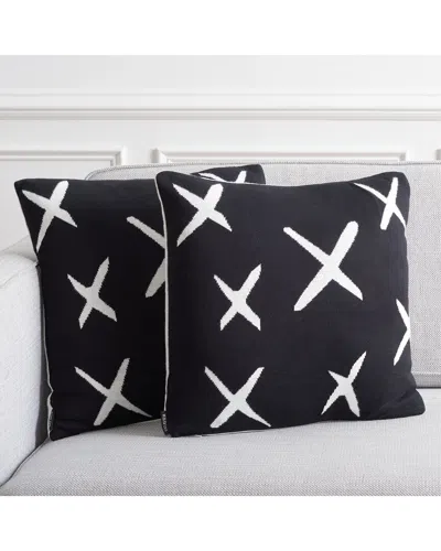 Safavieh Set Of 2 Cantil Pillow In Black