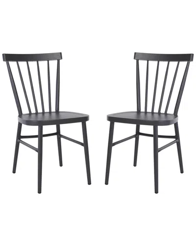 Safavieh Set Of 2 Core Spindle Chairs In Black