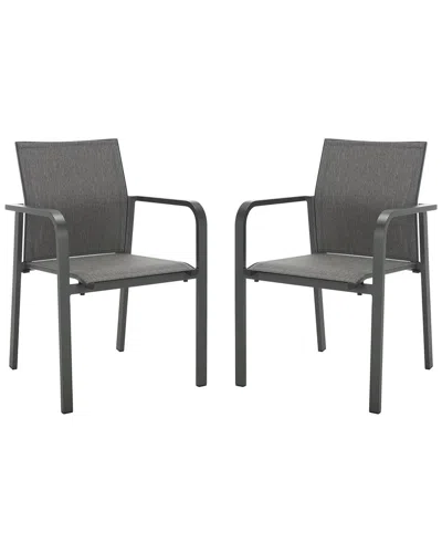 Safavieh Set Of 2 Dexter Armchairs In Black