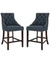 Safavieh Set Of 2 Eleni Tufted Counter Stools In Blue