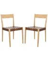 Safavieh Set Of 2 Eluned Leather Dining Chairs