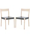Safavieh Set Of 2 Eluned Leather Dining Chairs