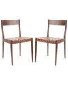Safavieh Set Of 2 Eluned Leather Dining Chairs