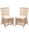 Safavieh Couture Erika Rattan Accent Chair With Cushion In Grey
