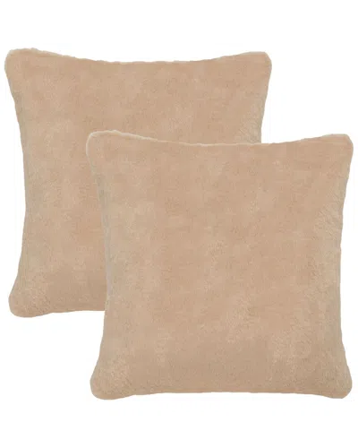 Safavieh Set Of 2 Flayn Pillow In Brown