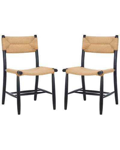 Safavieh Set Of 2 Floryn Rope Dining Chairs In Brown