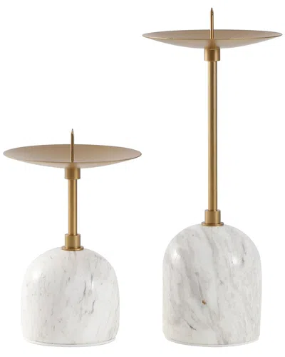 Safavieh Set Of 2 Hara Candle Holders In Brown