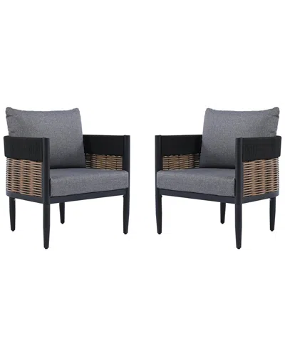 Safavieh Set Of 2 Harrison Chairs In Gray