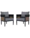 Safavieh Set Of 2 Harrison Chairs In Gray