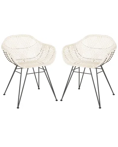 Safavieh Set Of 2 Jadis Leather Dining Chairs