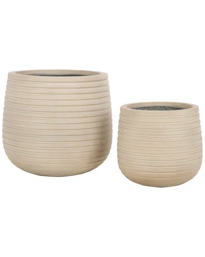 Safavieh Set Of 2 Jasper Planter Pot In Neutral