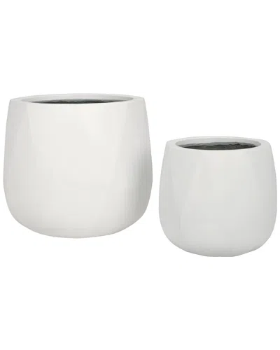 Safavieh Set Of 2 Kane Planter Pot In White