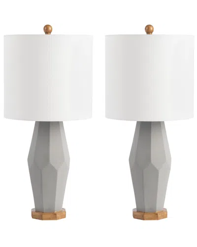 Safavieh Set Of 2 Landresn Table Lamp In Gray