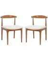 Safavieh Set Of 2 Lionel Retro Dining Chairs In Brown