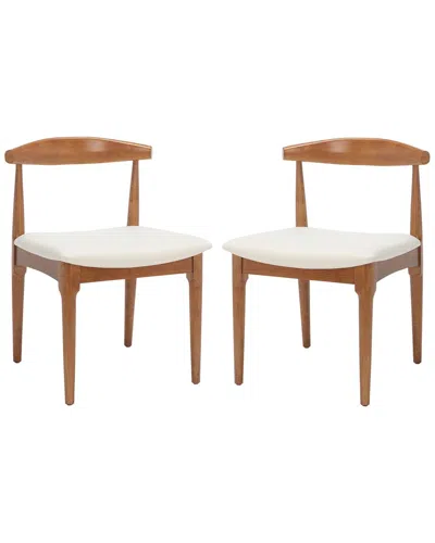 Safavieh Set Of 2 Lionel Retro Dining Chairs In Brown