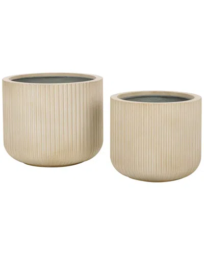 Safavieh Set Of 2 Lucca Planter Pots In Neutral